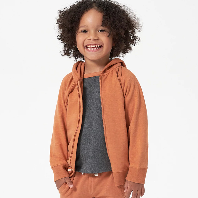 Children cardigan hoodies organic cotton kids hoodie Custom Organic Kids zip sweatshirt Hooded Kid zip up hoodie