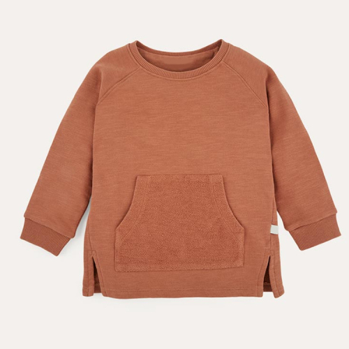 Organic kids Pullover children crewneck sweatshirts organic cotton baby sweatshirt with pocket