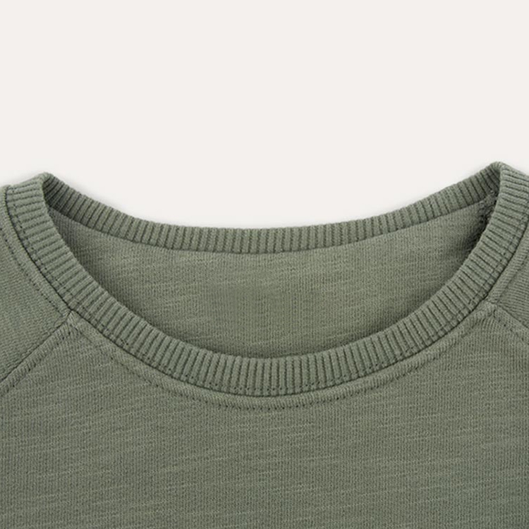Organic kids Pullover children crewneck sweatshirts organic cotton baby sweatshirt with pocket