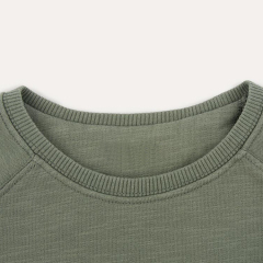 Organic kids Pullover children crewneck sweatshirts organic cotton baby sweatshirt with pocket