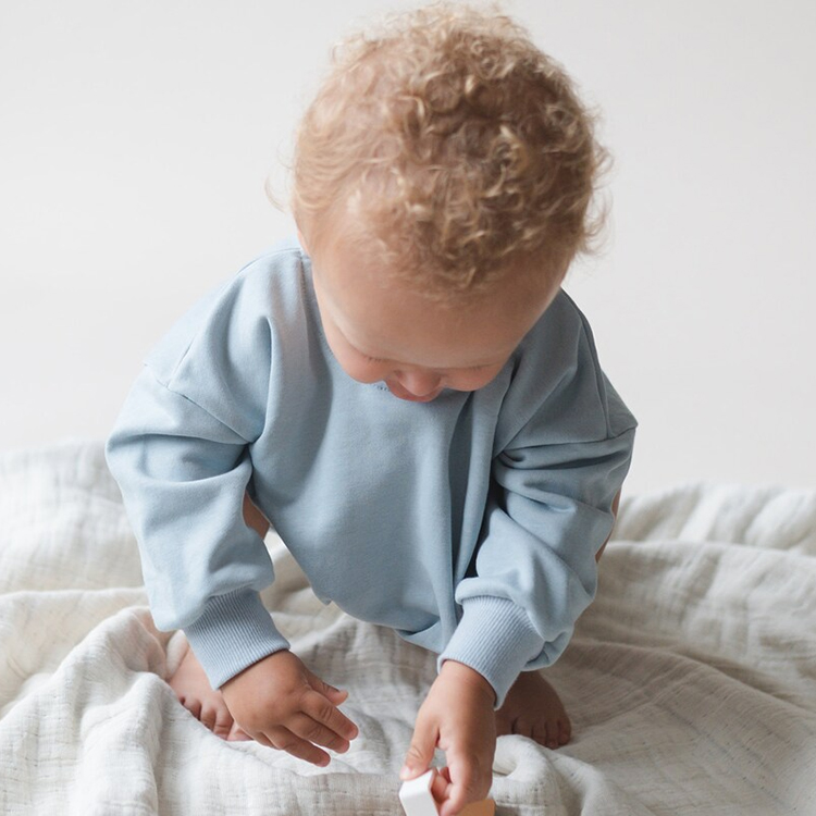 Kids Sweatshirt Bubble Romper Neutral Baby Oversized Sweatshirt Romper long sleeve newborn bodysuit