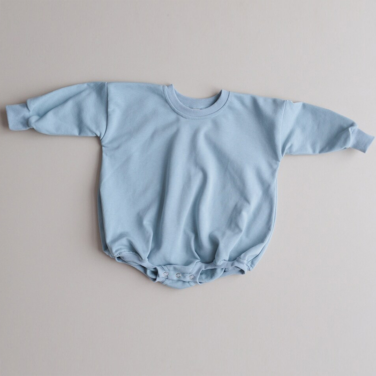 Kids Sweatshirt Bubble Romper Neutral Baby Oversized Sweatshirt Romper long sleeve newborn bodysuit