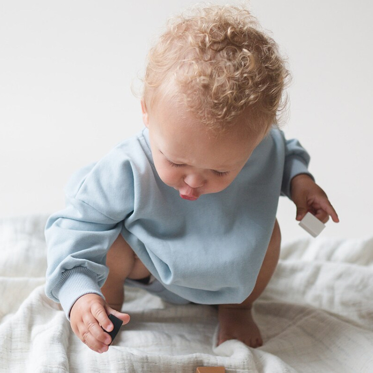 Kids Sweatshirt Bubble Romper Neutral Baby Oversized Sweatshirt Romper long sleeve newborn bodysuit