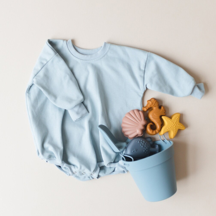 Kids Sweatshirt Bubble Romper Neutral Baby Oversized Sweatshirt Romper long sleeve newborn bodysuit
