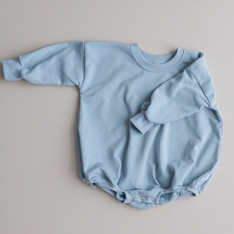 Kids Sweatshirt Bubble Romper Neutral Baby Oversized Sweatshirt Romper long sleeve newborn bodysuit