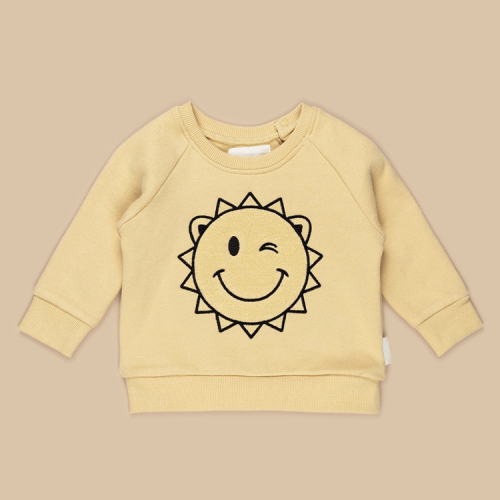 organic cotton fleece sweatshirt with print children crewneck Boys Pullover Sustainable kid top