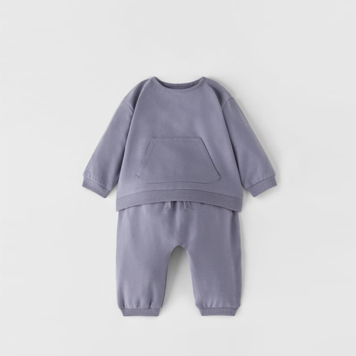 organic cotton children tracksuits Long Sleeve girls tracksuit Eco-friendly kids sportswear Natural sweatshirt and joggers set