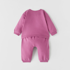 organic cotton children tracksuits Long Sleeve girls tracksuit Eco-friendly kids sportswear Natural sweatshirt and joggers set