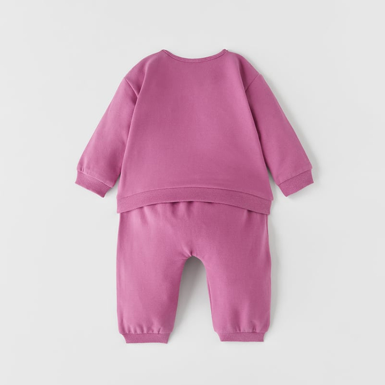 organic cotton children tracksuits Long Sleeve girls tracksuit Eco-friendly kids sportswear Natural sweatshirt and joggers set
