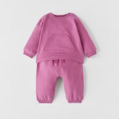 organic cotton children tracksuits Long Sleeve girls tracksuit Eco-friendly kids sportswear Natural sweatshirt and joggers set