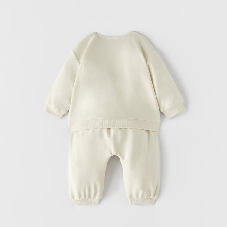 Sustainable children Two-piece set organic cotton kids tracksuits custom eco friendly kids tracksuit sweatsuit sets