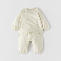 Sustainable children Two-piece set organic cotton kids tracksuits custom eco friendly kids tracksuit sweatsuit sets