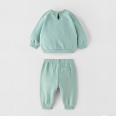 Sustainable children Two-piece set organic cotton kids tracksuits custom eco friendly kids tracksuit sweatsuit sets