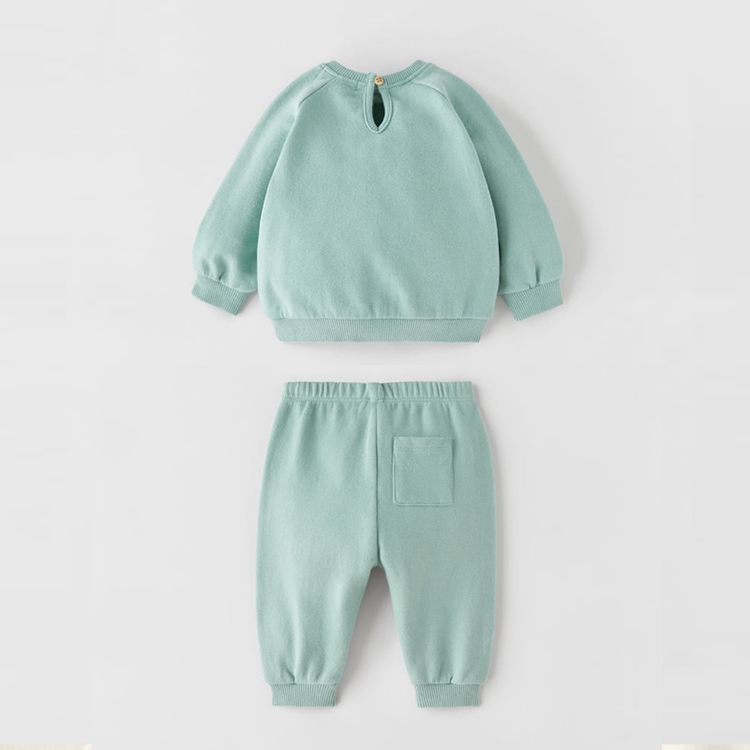 Sustainable children Two-piece set organic cotton kids tracksuits custom eco friendly kids tracksuit sweatsuit sets