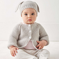 Baby Organic Cotton Knit Cardigan long sleeve toddler Rib knit sweater Knit coordinating hat and sweater set