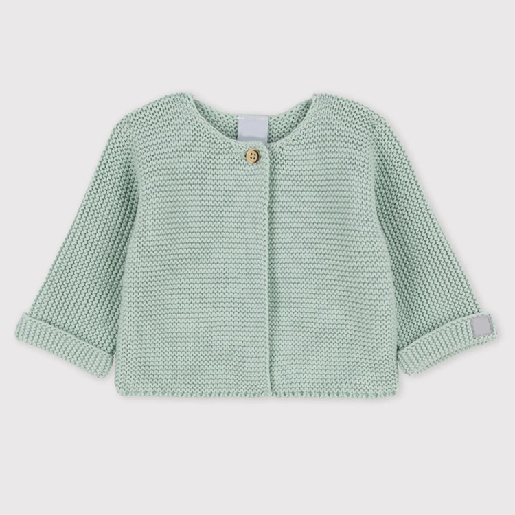 Toddler Knitted Cardigan eco-friendly infant sweater Organic Cotton cardigan with button long sleeve sweater