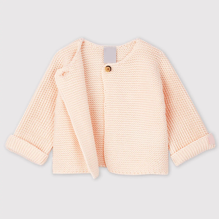 Toddler Knitted Cardigan eco-friendly infant sweater Organic Cotton cardigan with button long sleeve sweater