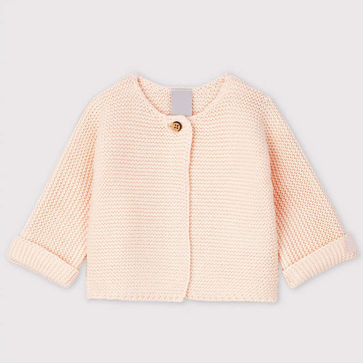 Toddler Knitted Cardigan eco-friendly infant sweater Organic Cotton cardigan with button long sleeve sweater
