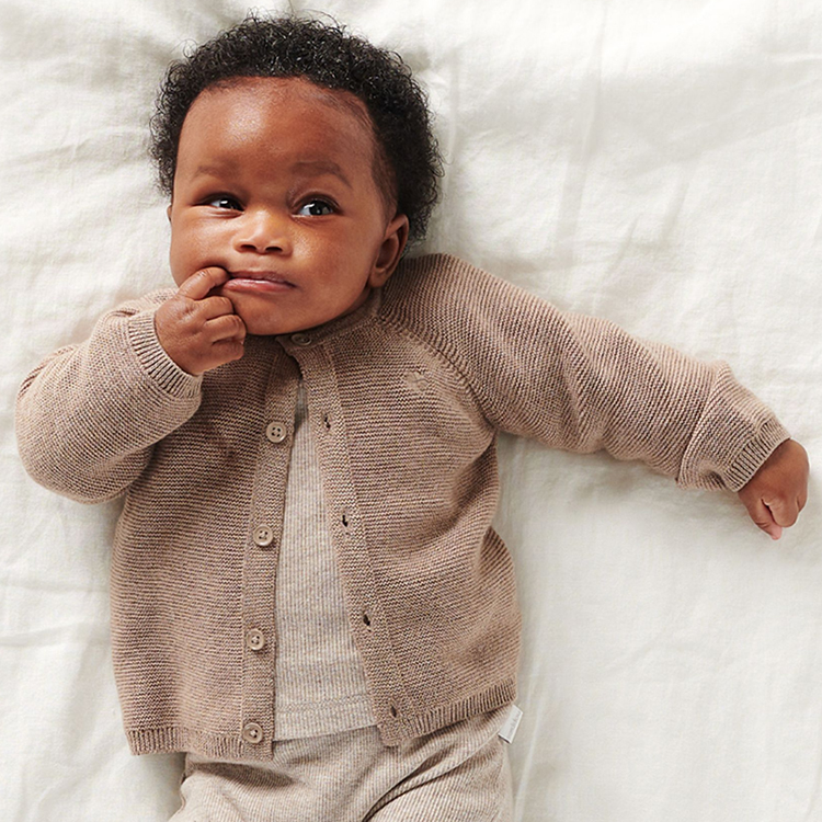 Organic Baby Wrap Cardigan Long Sleeve Knit Sweater Organic Cotton Children Sweaters Winter Sweater for Toddler