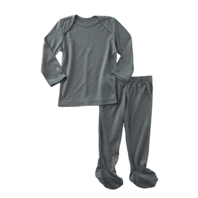 baby kimono Pyjamas organic cotton 2 Piece Footie Pajamas Cardigan Button baby T-shirt + footie Pants
