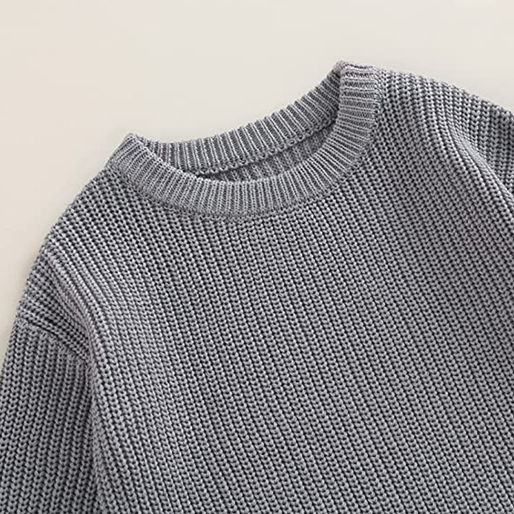 Crewneck Long Sleeve warm onesie for Toddlers organic cotton Knit Oversize Romper Baby Sweater Onesie