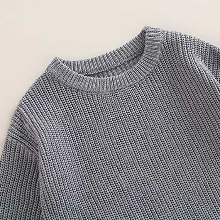 Crewneck Long Sleeve warm onesie for Toddlers organic cotton Knit Oversize Romper Baby Sweater Onesie