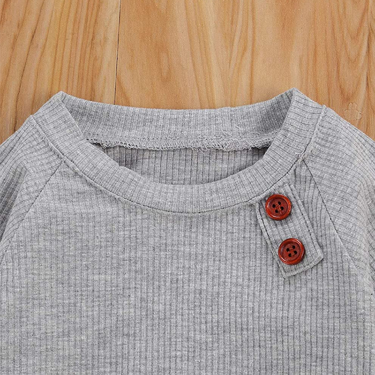 Baby Ribbed Sweatshirt and pant Long Sleeve Newborn pyjama Organic cotton Sweater Top Pants