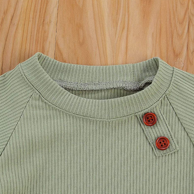 Baby Ribbed Sweatshirt and pant Long Sleeve Newborn pyjama Organic cotton Sweater Top Pants