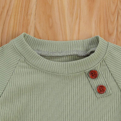 Baby Ribbed Sweatshirt and pant Long Sleeve Newborn pyjama Organic cotton Sweater Top Pants