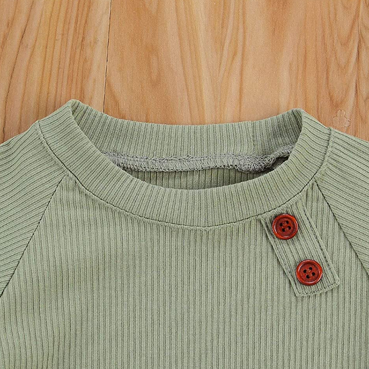 Baby Ribbed Sweatshirt and pant Long Sleeve Newborn pyjama Organic cotton Sweater Top Pants