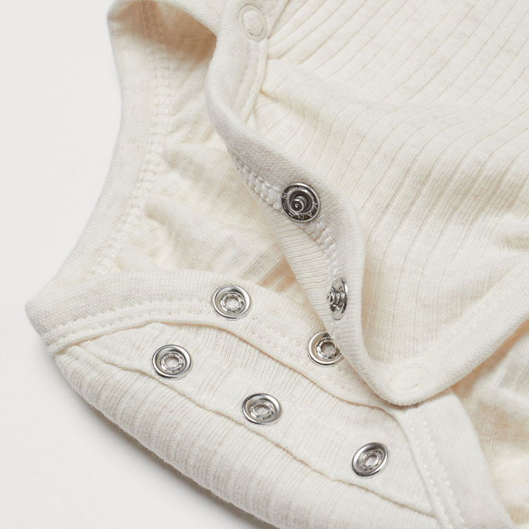 Long-sleeved wrapover bodysuit with snap organic cotton baby pajama set Baby Ribbed top and pant