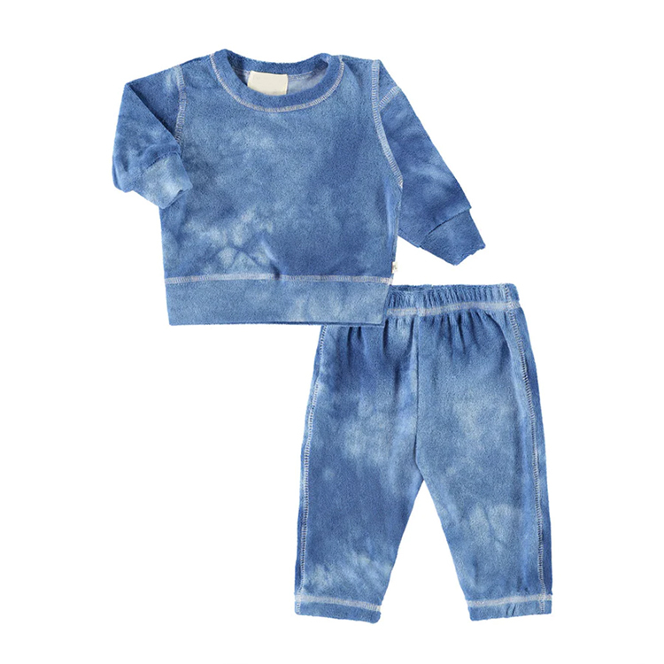 Recycled Cotton kids sleepwear Tie dye children Top & Leggings Set Kids colorful toddler Loungewear