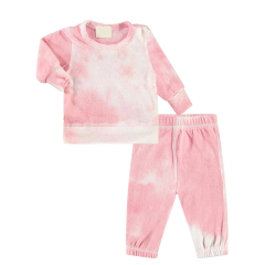 Recycled Cotton kids sleepwear Tie dye children Top & Leggings Set Kids colorful toddler Loungewear