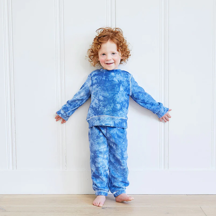 Recycled Cotton kids sleepwear Tie dye children Top & Leggings Set Kids colorful toddler Loungewear