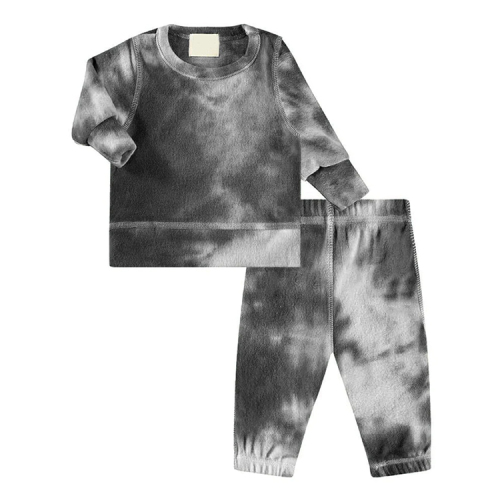 Recycled Cotton kids sleepwear Tie dye children Top &amp; Leggings Set Kids colorful toddler Loungewear