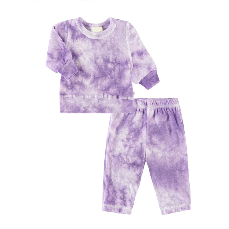 Recycled Cotton kids sleepwear Tie dye children Top & Leggings Set Kids colorful toddler Loungewear