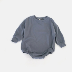 Sweatshirt baby Bubble Romper long sleeve toddler Sweatshirt Romper Eco-friendly Neutral Baby Outfit organic cotton jumpsuit