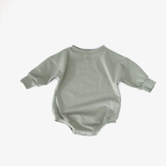 Sweatshirt baby Bubble Romper long sleeve toddler Sweatshirt Romper Eco-friendly Neutral Baby Outfit organic cotton jumpsuit