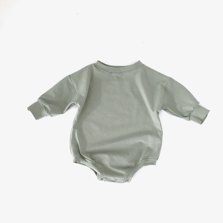 Sweatshirt baby Bubble Romper long sleeve toddler Sweatshirt Romper Eco-friendly Neutral Baby Outfit organic cotton jumpsuit