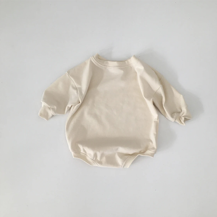 Sweatshirt baby Bubble Romper long sleeve toddler Sweatshirt Romper Eco-friendly Neutral Baby Outfit organic cotton jumpsuit