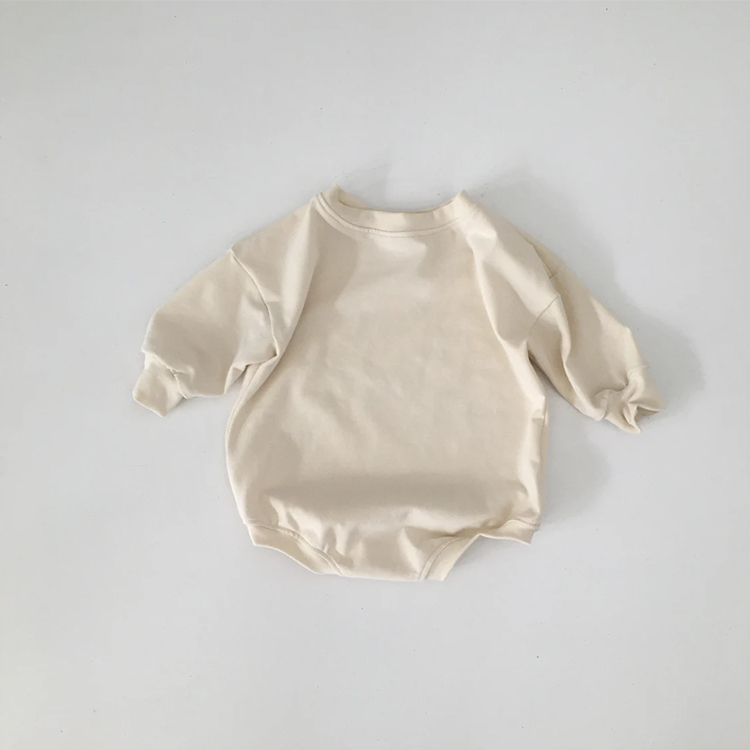 Sweatshirt baby Bubble Romper long sleeve toddler Sweatshirt Romper Eco-friendly Neutral Baby Outfit organic cotton jumpsuit