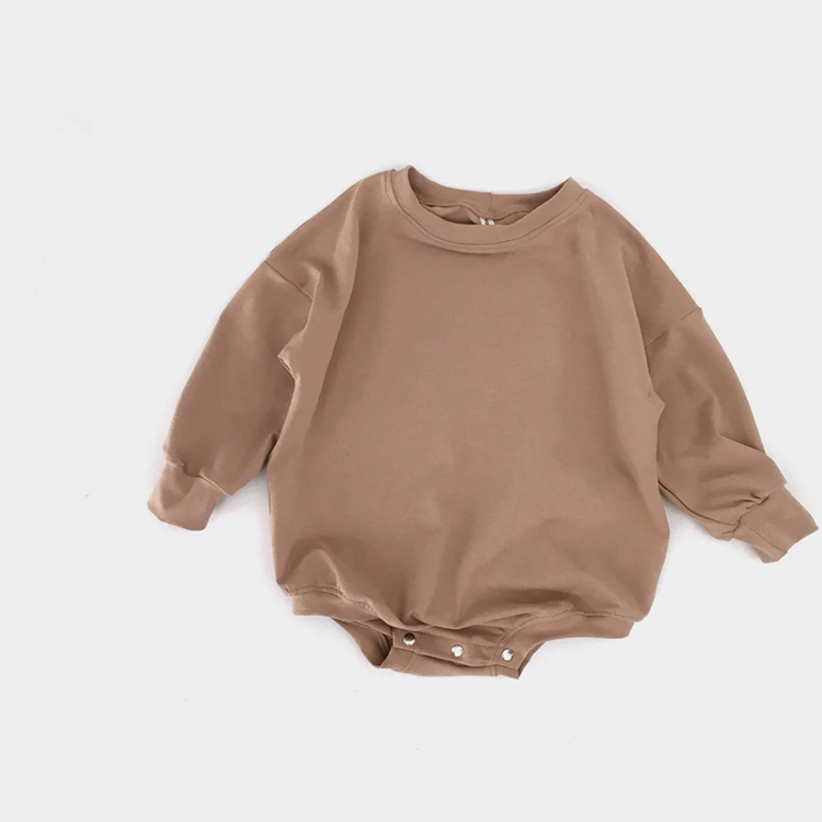 Sweatshirt baby Bubble Romper long sleeve toddler Sweatshirt Romper Eco-friendly Neutral Baby Outfit organic cotton jumpsuit