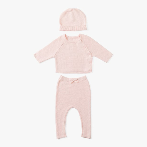 Organic Cotton Sweater Knit Separate Set Rib knit Sweater Nursery Set Eco-friendly baby clothing sets