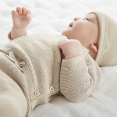 Newborn cardigan&legging and hat Rib knit Sweater Nursery Set Organic Cotton baby clothing sets