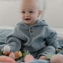 Eco friendly Kids hoodie organic cotton toddler hooded sweatshirt Muslin Solid color children Pullover with hood