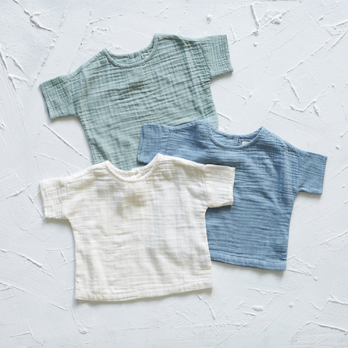 muslin short sleeve kids top Organic muslin tshirt muslin T shirt for boy organic cotton Kids summer shirt