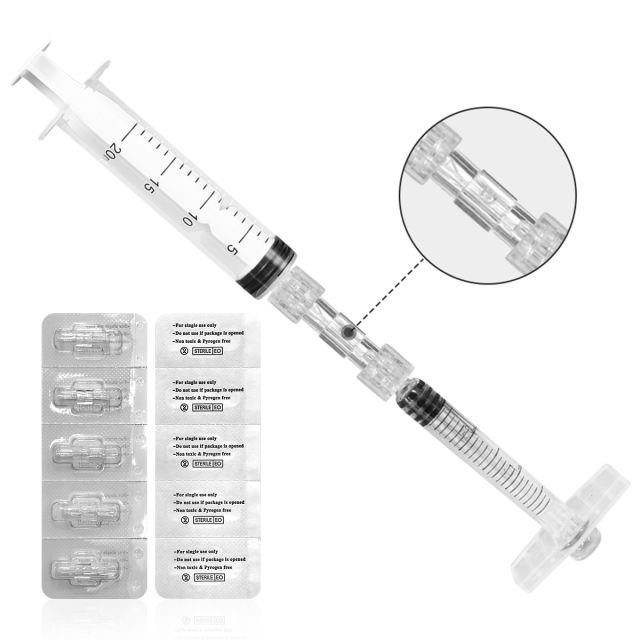 individual package PP Female female to female coupler luer syringe connector