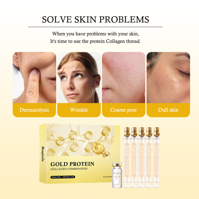 New Upgrade Absorbable Facial Collagen Thread With 24k Gold Serum Sit
