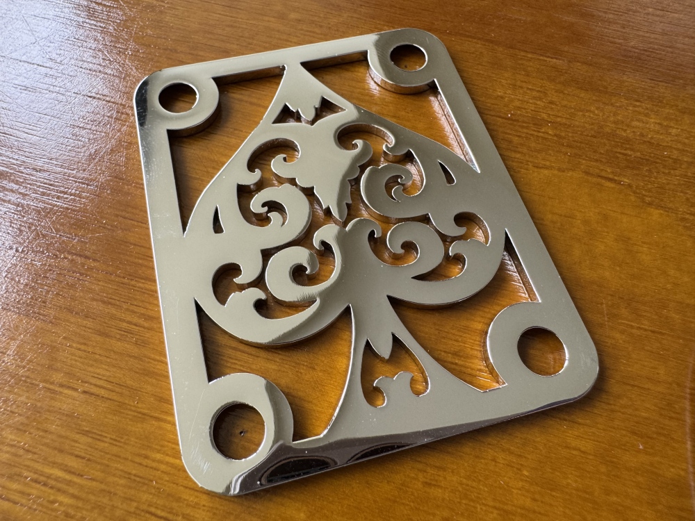 SHIP FROM CHINA !! Custom Made!! SPADE Neck Plate With 4Pcs Screws For Your Guitar or Bass - Golden & Chrome