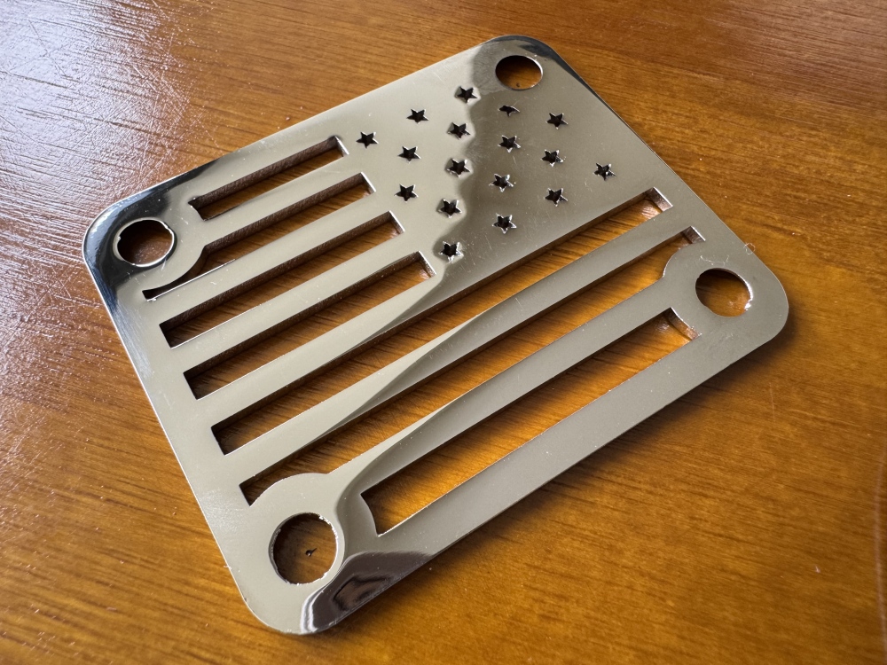 SHIP FROM CHINA !! Custom Made !! American Flag Neck Plate + 4 Screws For Your Guitar or Bass Golden & Chrome